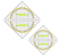iCovalescent 4 Pcs Multifunctional Triangle Ruler, Transparent Drawing Set Square with Handle, Multifunctional Primary School Geometry Triangle for Student Office Designer