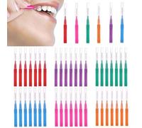 iCovalescent 48 Pcs Interdental Brushes, Tooth Cleaning Tool for Cleaning Gaps Between Teeth(6 Colors)