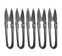 iCovalescent 5 Pcs U-shaped small scissors, Mini Pruner Shears, Sewing Snips for Bud Leaves Flowers Stitch Embroidery Knitting DIY Crafts(Black)