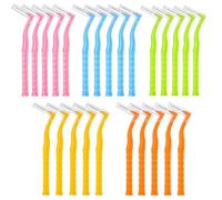 iCovalescent 50pcs Interdental Brushes, 5 Sizes Soft, Dental Brushes with Non-Slip Handle, Angled Head Tooth for Oral Cleaning Narrow Gaps Between Teeth(Multicolor)