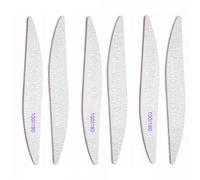 iCovalescent 6 PCS Professional Nail Files Double Sided Emery Board, Washable Nail File, Nail Styling Tools, Fingernail Buffering Files for Home and Salon Use (100/180 Grit)