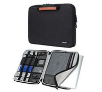 iCozzier 15-15.6 Inch Handle Laptop Sleeve Electronic Accessories Organizer Protective Bag Cover for 15" MacBook Air/MacBook Pro/Pro Retina Case-Black