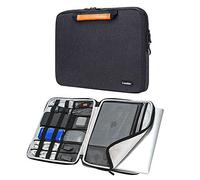 iCozzier 15-15.6 Inch Handle Laptop Sleeve Electronic Accessories Organizer Protective Bag Cover for 15" MacBook Air/MacBook Pro/Pro Retina Case-Black