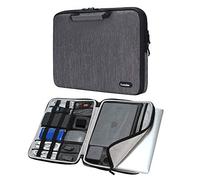 iCozzier 15-15.6 Inch Laptop Sleeve Electronic Accessories Organizer Protective Bag Cover for 15" Macbook Air/Macbook Pro/Pro Retina Case-Grey