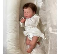 iCradle 20inch 50cm Full Body,Vinyl Silicone Sleeping Reborn Baby Dolls Boy Hand Rooted Black Hair Realistic Newborn Dolls for Ages 3+
