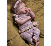 iCradle Reborn Baby Doll - 19 Inch Newborn Look Real Realistic Dolls Soft Cloth Body with Hand Rooted Hair Perfect for Cuddling,Newborn Doll with Accessories with Box for Age 3 +