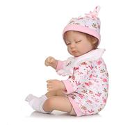 iCradle Reborn Baby Dolls 18 inch 45cm Sleeping Girl Handmade Weighted Vinyl & Silicone Life-Like Newborn Doll Realistic Looking Reborn Baby Dolls for Little Kid, Big Kid