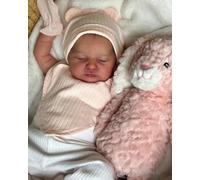 iCradle Reborn Baby Dolls 18-inches reborn baby Girl She has Fine Vinyl, Painted Hair, Has a Soft Body for Girls's Gift