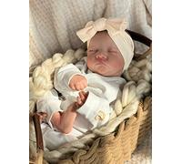 iCradle Reborn Baby Dolls 19 Inch Realistic Newborn Baby Dolls Soft Silicone Baby Doll with Clothes and Toy Accessories, White