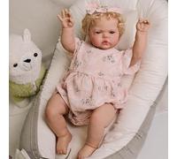 iCradle Reborn Baby Dolls 60cm 24 inch Cute Dolls Soft Vinyl Realistic Newborn Dolls Baby Real Handmade Dolls For Age 3+ Hand Rooted Blond Hair