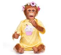 iCradle Reborn Baby Dolls Realistic Baby Doll 17inch 48cm Monkey Doll Soft Vinyl Silicone Real Life Like Looking Monkey Dolls for Kids Gift (MOUTH OPEN)