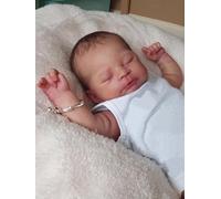 iCradle Reborn Baby Dolls That Look Real 21 Inch Sleeping Newborn Baby Boy Soft Silicone Vinyl Lifelike Baby Dolls with Pacifier+Bottle