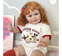 iCradle Reborn Dolls 24 Inch 61cm Reborn Baby Dolls Girls Wine Red Hair Lifelike Silicone Newborn Doll Real Life Reborn Toddler Girl Realistic Handmade Toy Gift Set for Kids Age 3+