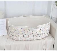 iCradle Reborn Dolls Rainbow Design Cotton Rope Reborn Doll Basket - Foldable With Handle, Decorative Storage For Kids’ Toys, Towels, Clothes & Baby/Pet Essentials