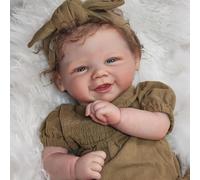 iCradle Reborn Girl - 19 Inch Newborn Look Real Realistic Baby Dolls Soft Cloth Body with Hand Rooted Hair Perfect for Cuddling,Newborn Doll with Accessories with Box for Kids Age 3 +