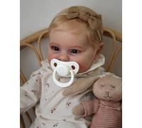 iCradle Reborn Girl - 20 Inch Newborn Look Real Realistic Baby Dolls Soft Cloth Body with Hand Rooted Hair Vinyl Head,Newborn Doll with Accessories with Box for Kids Age 3 +