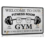 ICRAEZY Fitness Room Metal Tin Sign - Gym & Workout Sign - 8x12 Inch