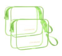 Icramsy Clear Makeup Bag,2 Pack TSA Approved Toiletry Bag Travel Toiletry Bag Hanging Makeup Cosmetic bag for Women Men (Green)