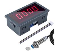 ICrduioo Digital LED Tachometer, RPM Speed Meter AC 230V 110V Digital Motor Tachometer with Hall Proximity Switch Sensor NPN for Lathes, Conveyor Belts, Quality Inspection Machines