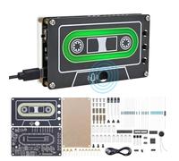 ICrduioo DIY Cassette Tape Voice Recorder Soldering Kit - Magnetic Tape Recorder Electronics Project with 3 Recordable Audio Tracks, Flashing LED Lights, STEM Learning Solder Kit, Creative Gift