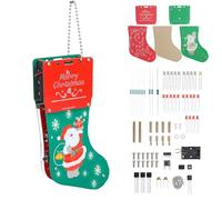ICrduioo DIY Christmas Stocking Soldering Project, LED Soldering Kit Colorful Santa Claus Set, DIY Science Electronics Kit Creative Gift Soldering Practice Set Christmas Deco