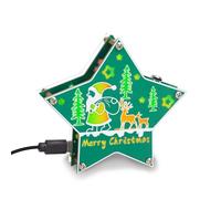 ICrduioo DIY Soldering Practice Kit, LED Christmas Star Lights Soldering Kit Colorful Santa Claus Set, Science Electronics Kit Creative Gift Soldering Project Set Christmas Deco
