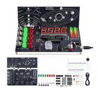 ICrduioo DIY Spaceship Control Center Soldering Kit, LED Electronics Kit Simulated Rocket Launch Soldering Set for STEM Students and Enthusiasts, Learn to Solder, Astronomy Study