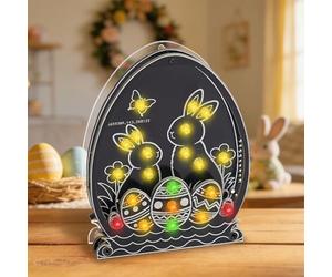 ICrduioo Easter Eggs Soldering Kit, Easter LED Light Soldering Practice Set, DIY Creative Electronic Kits, Teaching and Learning Education DIY Soldering Project Easter Bunny Lamp Kit with Brightness