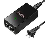 iCreatin 48V POE Injector Adapter Power supply10/100Mbps IEEE 802.3af Compliant Up to 100M (328 Feet) for Most Cisco/Polycom/Aastra Phones and more