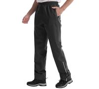 iCreek Mens Overtrousers Lightweight Waterproof Trousers Waterproof Work Trousers Breathable Windproof,Outdoor rain Pants Black