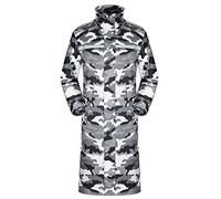 iCreek Raincoat Waterproof Men's Long Rain Jacket Lightweight Rainwear Reflective Reusable with Hood, Gray Camouflage, XXXL