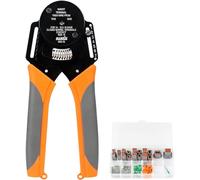 iCrimp Deutsch Crimp Tool with 125pcs Connector Plugs, Solid Barrel Crimping Tool 0.8-2 mm² for Deutsch DT Series Connectors, Amphenol & ILME Contacts Series CD, Deutsch DT Kit Included
