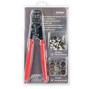 iCrimp PEX Pipe Clamp Cinch Tool Crimping Tool Crimper for Stainless Steel Clamps from 3/8-inch to 1-inch with 1/2-inch 20PCS and 3/4-inch 10PCS SS PEX Clamps