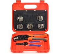 iCrimp Quick Change Ratcheting Wire Crimper Tool Set, 8 Pieces for Insulated, Heat Shrink & Non-Insulated Terminals, Battery Cable Lugs, IWS4 Solar Connectors, Wire Ferrules with Wire Stripper