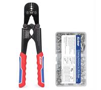 iCrimp Wire Rope Crimping Tool Kit with 330 Loop Sleeves and 45 Stainless Steel Thimbles, Built-in Cable Cutter, Heavy Duty Swager for Fishing, Cable Railing, Decking, and Outdoor Use