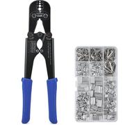 iCrimp Wire Rope Crimping Tool Kit with 330pcs Loop Sleeve and 45pcs Stainless Steel Thimble Wire Rpoe Swager Kit with Built-in Cable Cutter Fishing