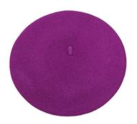ICSTH French Beret - Wool Solid Color Womens Beanie Cap Hat, Purple, One Size