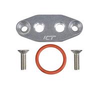 ICT Billet LS Twin Turbo Dual 1/8" NPT Oil Feed Line Adapter Plate LS1 LSX kit Port LS3 Billet Plate Supply Pressure Sensor Cover LS3 LS2 LQ4 LQ9 LS6 L92 L99 L33 LR4 551666