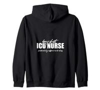 ICU Nurse Day Shift Powered By Caffeine And Chaos Zip Hoodie
