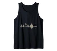 ICU Nurse EKG Heartbeat Coffee Shift Line Art Tank Top