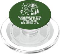 ICU Nurse Life Saving Lives Summiting Peaks Hiking Nurse PopSockets PopGrip for MagSafe