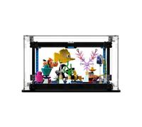 icuanuty Acrylic Display Case for Lego Creator 31122, 3-in-1 Fish Bowl Aquarium Easel & Treasure Chest, Dust Protected Storage and Organize Display Box for Lego model, Size: 31x20x21 cm