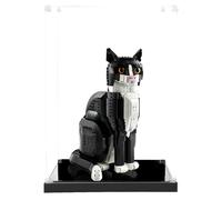 icuanuty Acrylic Display Case for Lego Ideas 21349 Tuxedo Cat, Dust-Proof Storage and Organisation Display Case for Lego Model 43272, Size: 25 x 25 x 36 cm (Display Case Only)