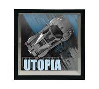 icuanuty Display Wall Board for Lego Speed Champions Pagani Utopia 76915 (without models), Adult Decorative Paintings, Gift Ideas for Lego Car Wall Mount Enthusiasts, Size: 20.5 x 20.5 cm
