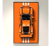 ICUANUTY Display Wall Plate for Lego Technic 42056 - Porsche 911 GT3 RS Racing Car Wall Trailer, Compatible with Lego Porsche, Gift Ideas for Lego Car Wall Mount Enthusiasts, Size: 75 x 45 cm