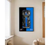 icuanuty Display Wall Plate for Lego Technic Porsche GT4 e-Performance Racing Car 42176, Gift Ideas for Lego Vehicle Wall Mount Enthusiasts, Wall Plate Only! Size: 50 x 30 cm (Iron Containing)