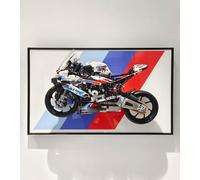 icuanuty Display Wallboard Compatible with Lego 42130 Technic BMW M 1000 RR Motorcycle Display Frame, Gift Ideas Compatible with Lego Car Wall Mount Enthusiasts, Only Display Wallboard