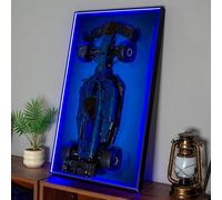 iCUANUTY Display Wallboard with RGB Colorful LED Lights Compatible with Lego Technic Racing F1 42206 Race Car - Compatible with Lego F1 Car, Adult Collectibles Wall Mount(No Car Included)