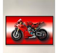 icuanuty Lego Moto Technic Ducati Panigale V4 S Moto 42202 Display Wall Hook for Lego Moto 65x40cm Adult Decoration (Model Not Included) (Red)