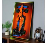 icuanuty RGB Display Wallboard Frame Compatible with Lego Technic McLaren F1 42141 Race Car Wall Mount Display- 45×75 cm, 20 Colours Light, Remote Control Wall Frame (Model Not Included)